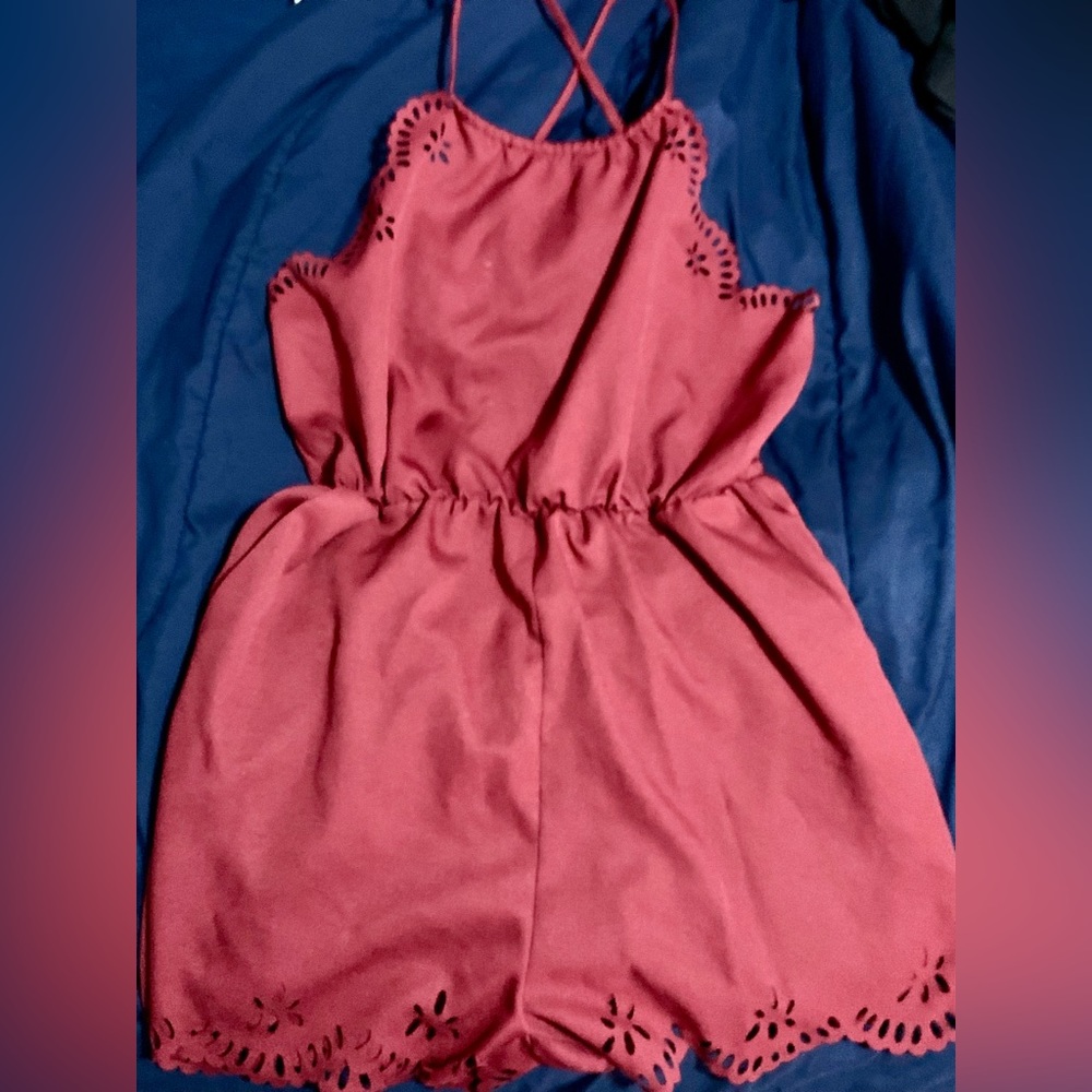 Super cute maroon romper. Brand new size large